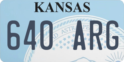 KS license plate 640ARG