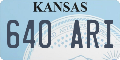 KS license plate 640ARI