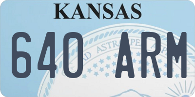 KS license plate 640ARM