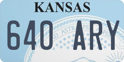 KS license plate 640ARY