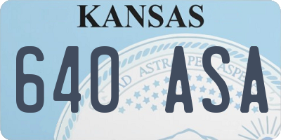 KS license plate 640ASA