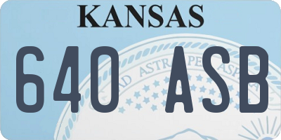 KS license plate 640ASB