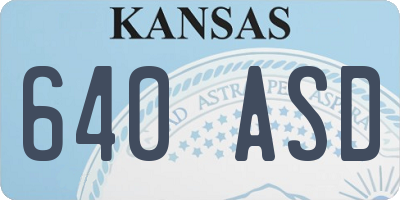 KS license plate 640ASD