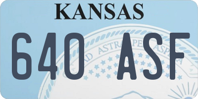 KS license plate 640ASF