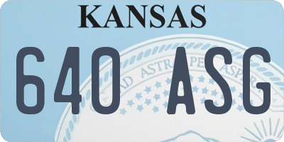 KS license plate 640ASG