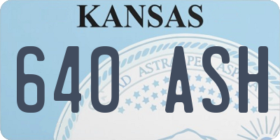 KS license plate 640ASH