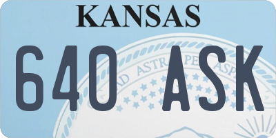 KS license plate 640ASK