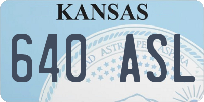 KS license plate 640ASL