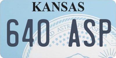 KS license plate 640ASP