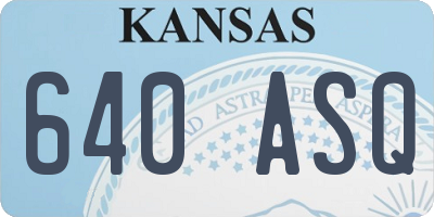 KS license plate 640ASQ