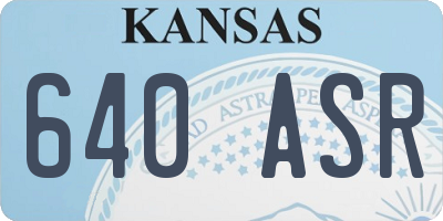 KS license plate 640ASR