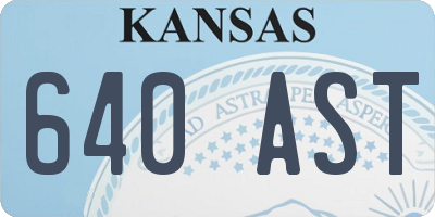 KS license plate 640AST