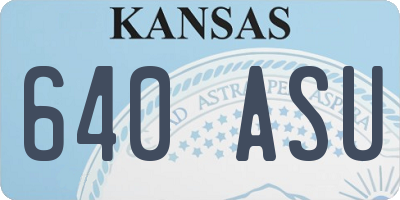 KS license plate 640ASU
