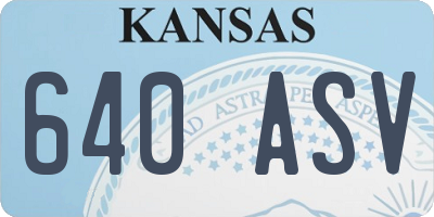KS license plate 640ASV