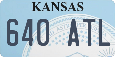 KS license plate 640ATL