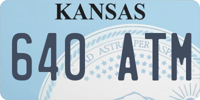 KS license plate 640ATM