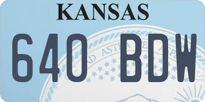 KS license plate 640BDW