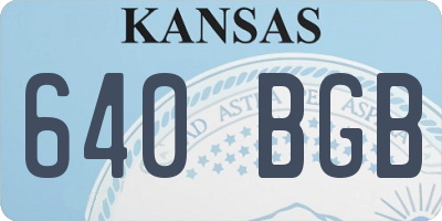 KS license plate 640BGB