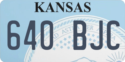 KS license plate 640BJC