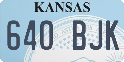 KS license plate 640BJK