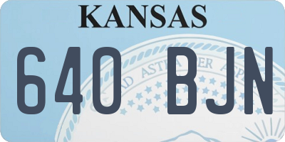 KS license plate 640BJN