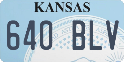 KS license plate 640BLV