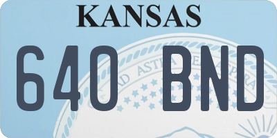 KS license plate 640BND