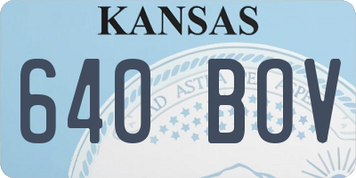 KS license plate 640BOV
