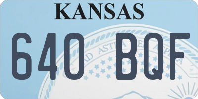 KS license plate 640BQF