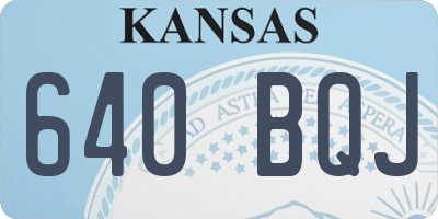 KS license plate 640BQJ
