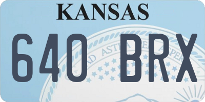KS license plate 640BRX
