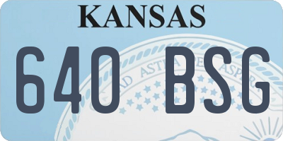KS license plate 640BSG