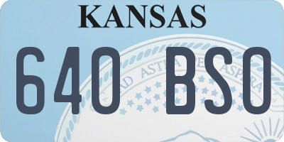 KS license plate 640BSO