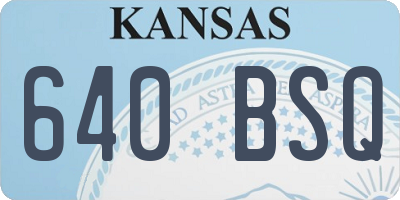 KS license plate 640BSQ