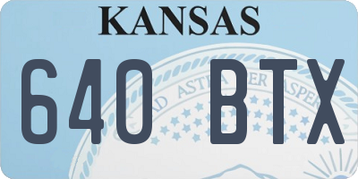 KS license plate 640BTX