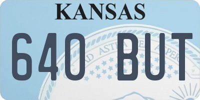 KS license plate 640BUT