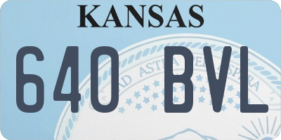 KS license plate 640BVL