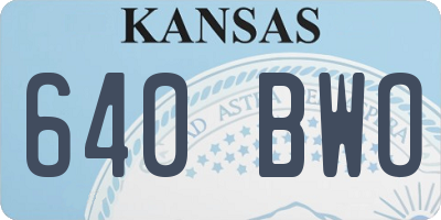 KS license plate 640BWO