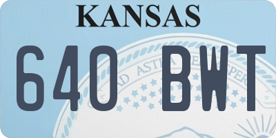 KS license plate 640BWT