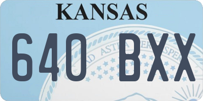 KS license plate 640BXX