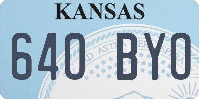 KS license plate 640BYO