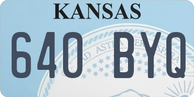 KS license plate 640BYQ