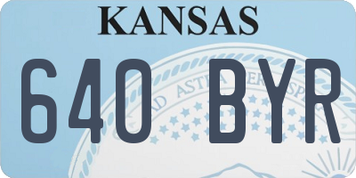 KS license plate 640BYR
