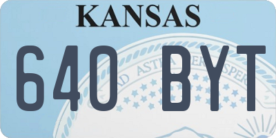 KS license plate 640BYT