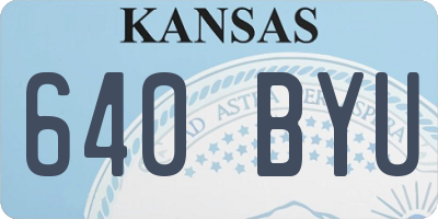 KS license plate 640BYU