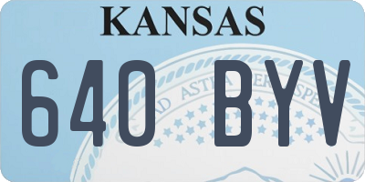 KS license plate 640BYV