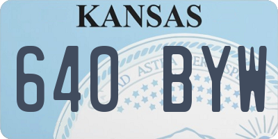 KS license plate 640BYW