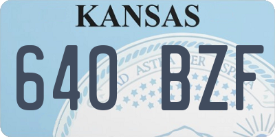 KS license plate 640BZF