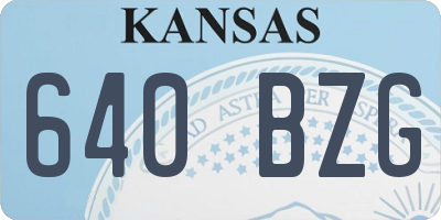 KS license plate 640BZG