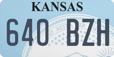 KS license plate 640BZH